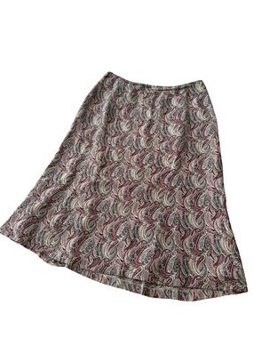 Talbots Pure Silk Paisley Skirt Size 12